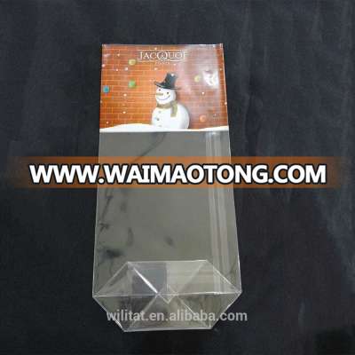 custom print cellophane opp plastic bag with square bottom